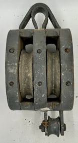 WWII Era Nautical Double Sheaves Shackle Pulley