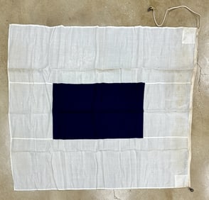 Vintage Nautical International Code S Signal Flag