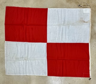 Vintage Nautical International Code U Signal Flag