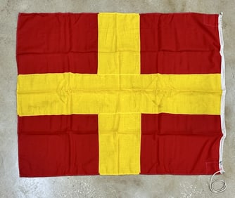 Vintage Nautical International Code R Signal Flag