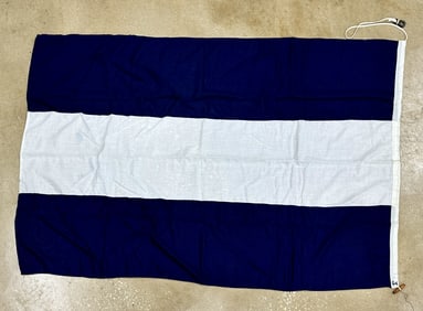 Vintage Nautical International Code J Signal Flag