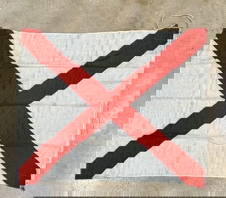 Vintage Nautical International Code V Signal Flag