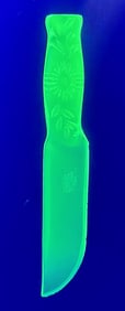 Teal Green Vaseline Glass Cake Knife