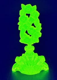 Art Deco Pesnicak Yellow Vaseline Glass Pefume