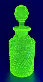 Yellow Vaseline Glass Decanter