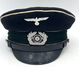 WWII Nazi Third Reich Army Officers Visor Cap