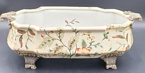 Oriental Accent Large Decorated Ceramic Bowl