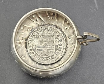 Spanish Silver Testavin 2/ 1633 Coin Inset