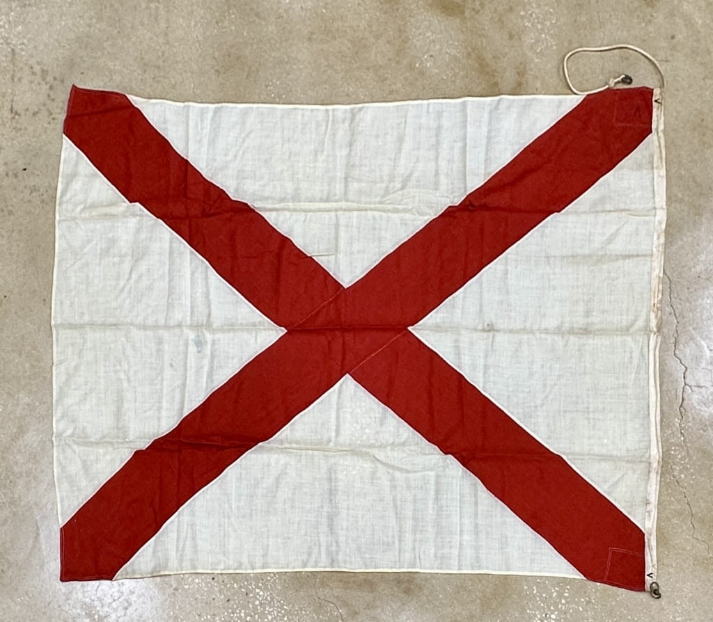 Vintage Nautical International Code V Signal Flag