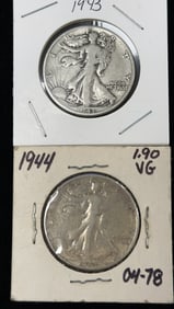 1943 and 1944 Walking Liberty Half Dollar Coins