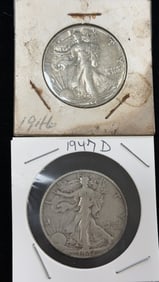 1946 and 1947-D Walking Liberty Half Dollar Coins