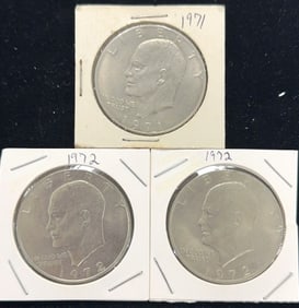 3 Ike One Dollar Coins