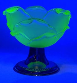 Satin Leaf Pedestal Candy Dish