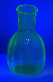 Green Etched Grapes Vase