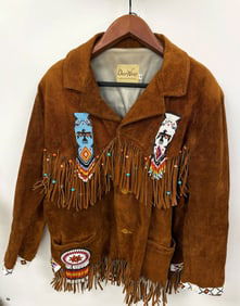 Real Leather Fringe Beaded Jacket