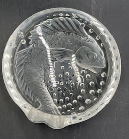 Lalique Crystal Concarneau Koi Fish Ashtray