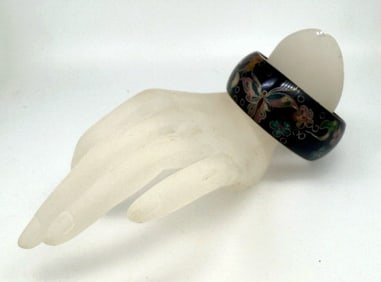 Enamel Brass Bangle Bracelet