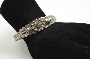 Sterling Jade Stone Bracelet