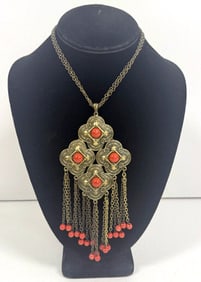 Brass Coral Necklace