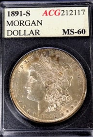 1891-S Morgan Silver Dollar Coin