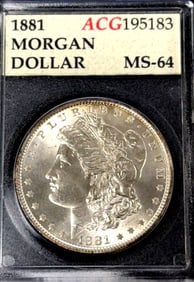 1881 Morgan Silver Dollar Coin