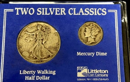1940 Walking Liberty and 1943 Mercury Silver Coins