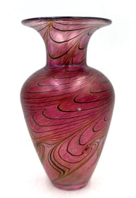 Robert Held Hand-Made Canadian Magenta Art Glass V