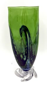Saul Alcaraz Signed Blown Art Glass Vase