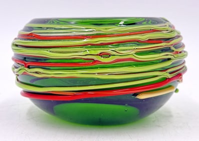 Dale Tiffany Style Multi-Colored Art Glass Vase