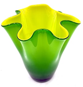 Mid Century Modern Murano Attributed Fazzoletto