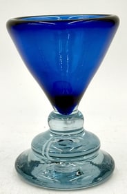Schmidt 1971 Signed Blue Aqua Art Glass