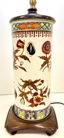 Chinese Famille Rose Porcelain Cylindrical Lamp