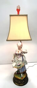 Meissen-Style Rococo Porcelain Figural Table Lamp