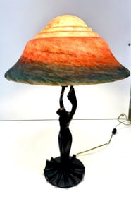 Art Deco Female Figure Table Lamp