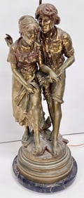 Figural Bronze Table Lamp Signed L. Gregoire, Boye