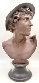 Wedgwood Black Basalt Bust of Mercury on Pedestal