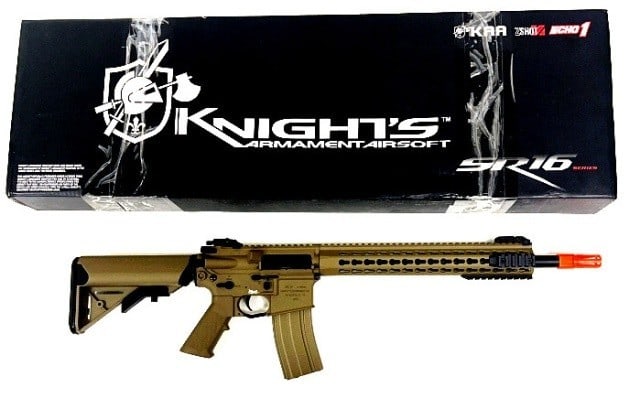 Knight’s Armament Airsoft Model SR-16 Rifle: AEG, JP-95, with box, see photos
