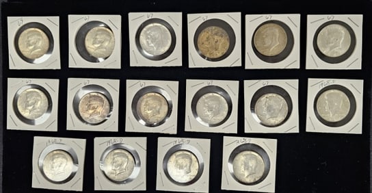 16 Kennedy Half Dollar Coins