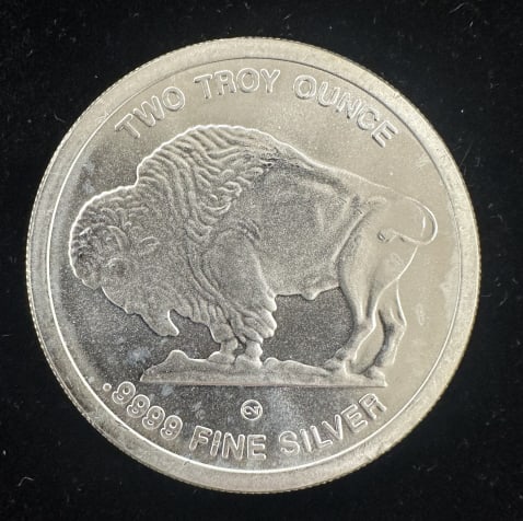 2oz Buffalo Round .9999: 2 Troy ounce Buffalo Round, .9999 silver, see photos