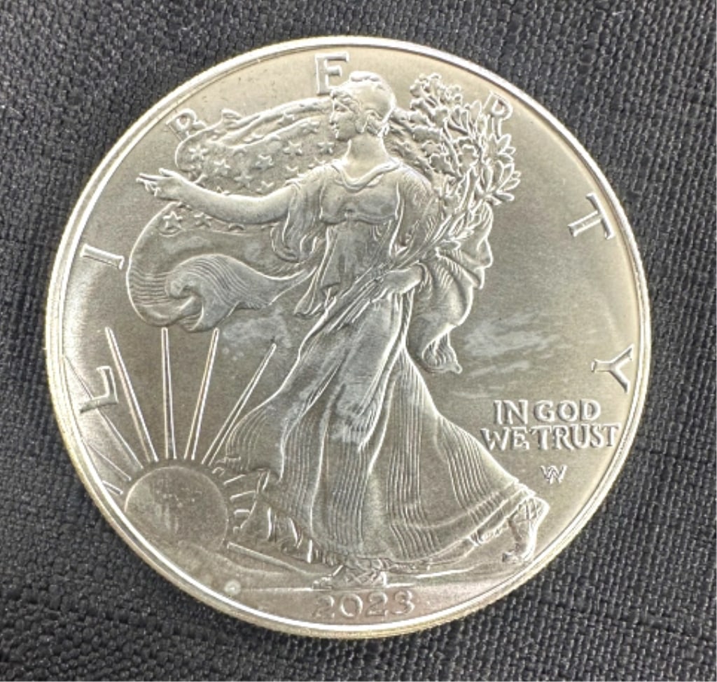 2023 Walking Liberty $1 Coin, 1 oz Fine Silver: One dollar coin, see photos, 1oz fine silver