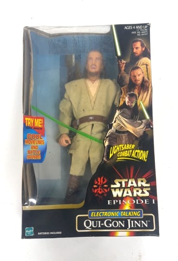1999 Qui-Gon Jinn Electronic Action Figure: Sealed, in original box, please see photos.