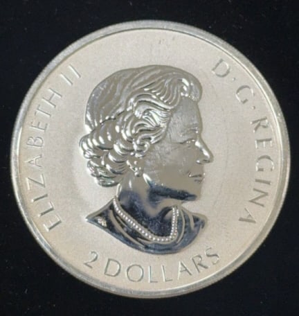 2018 Canadian 2 Dollar Silver Rounds: .75 oz. .999 fine silver, use photos for grading
