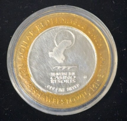 Fine Silver $10 Token Traverse Bay Casino Resorts (1 of 2)