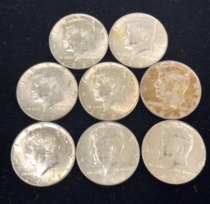 8 - 40% Silver Kennedy Half Dollar Coins (1 of 2)