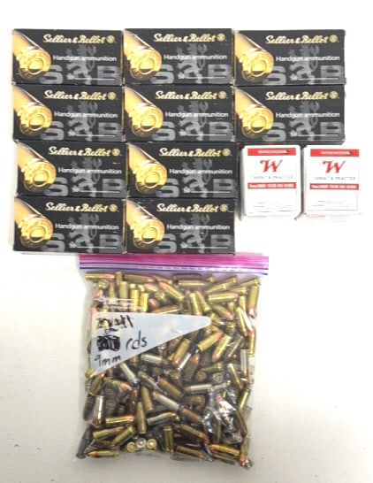 Approximately 841 Rounds of 9mm Ammunition: See photos