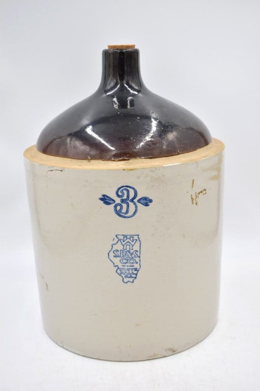 3-Gallon S.P.&S. Stoneware Crock Jug (1 of 6)
