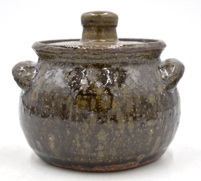 Lanier Meaders Double-Handled Lidded Bean Pot - 2