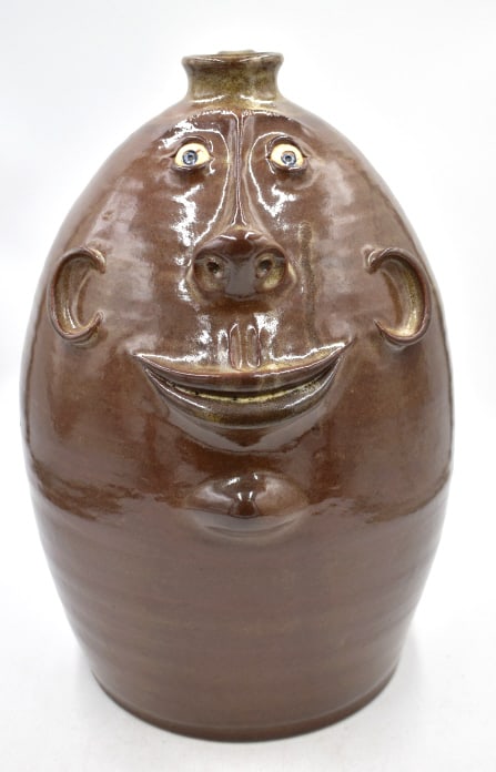 Roger Corn Large Folk Art Pottery Face Jug (1 of 5)