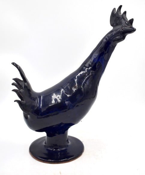 Charlie Brown Folk Art Pottery Cobalt Roster (1 of 6)