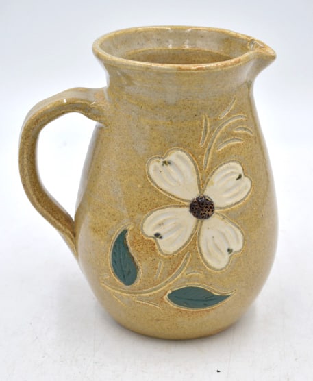 Cleater and Billie Meaders Pottery Dogwood Pitcher (1 of 3)